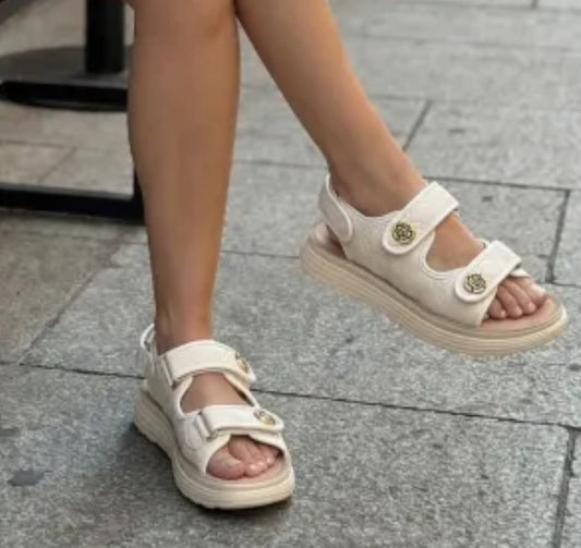 Beige 2 Strap Sandal