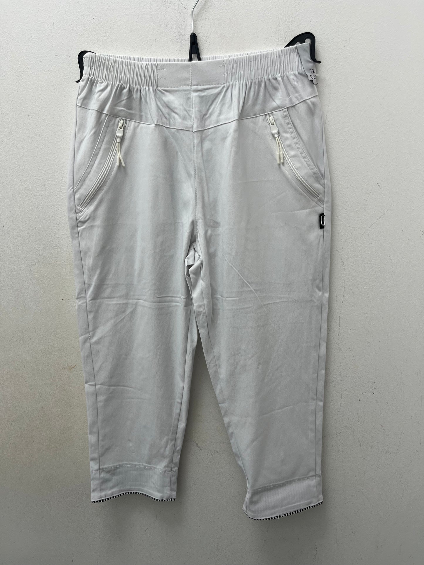 Stripe Turn Up Stretch 3/4 trousers