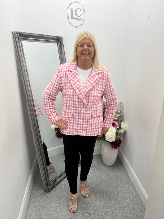 Pink Check Blazer