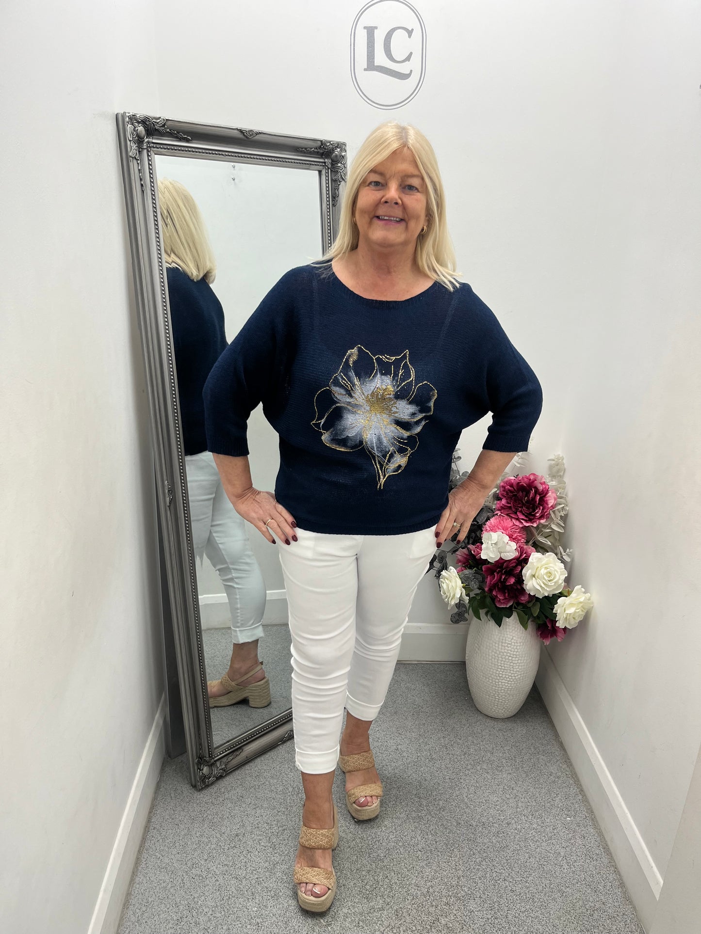 Linda Flower Print Jumper in 8 colours