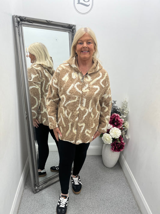 Diane Hooded Printed Jacket in 3 colours