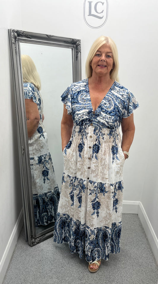 Border Print Maxi Dress in 3 colours