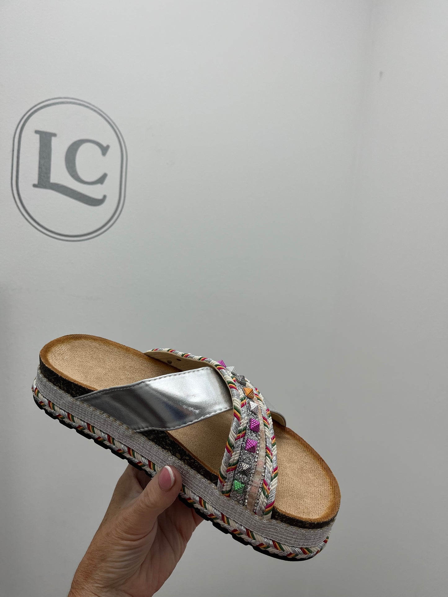 Silver Cross Front Sandal