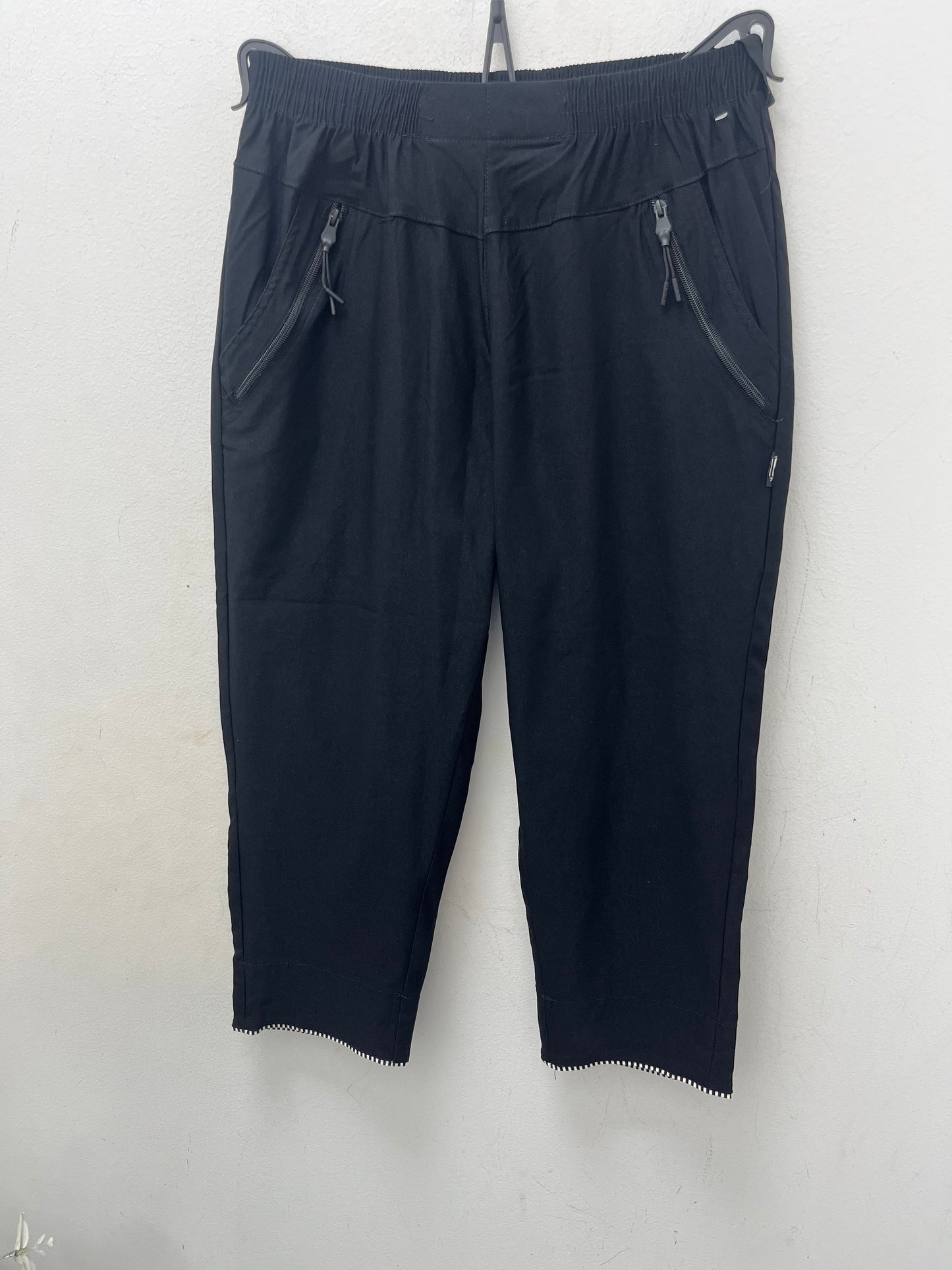 Stripe Turn Up Stretch 3/4 trousers
