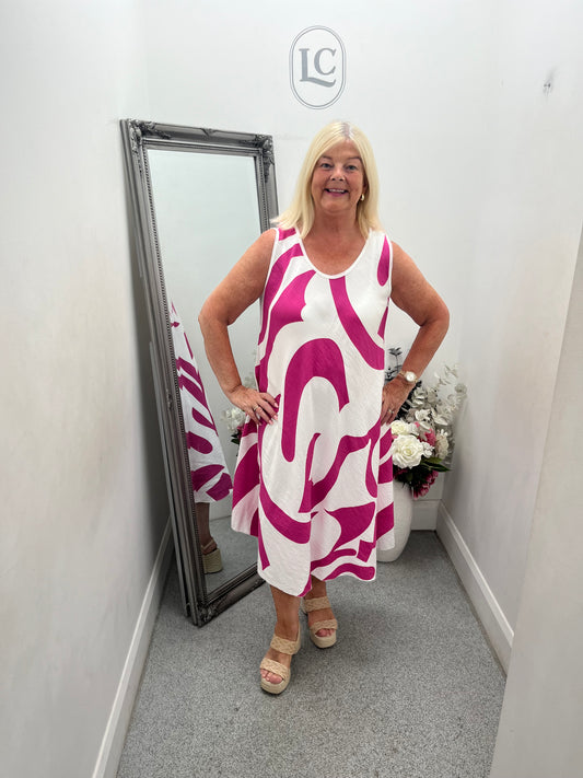 Splash print dress in 7 colours