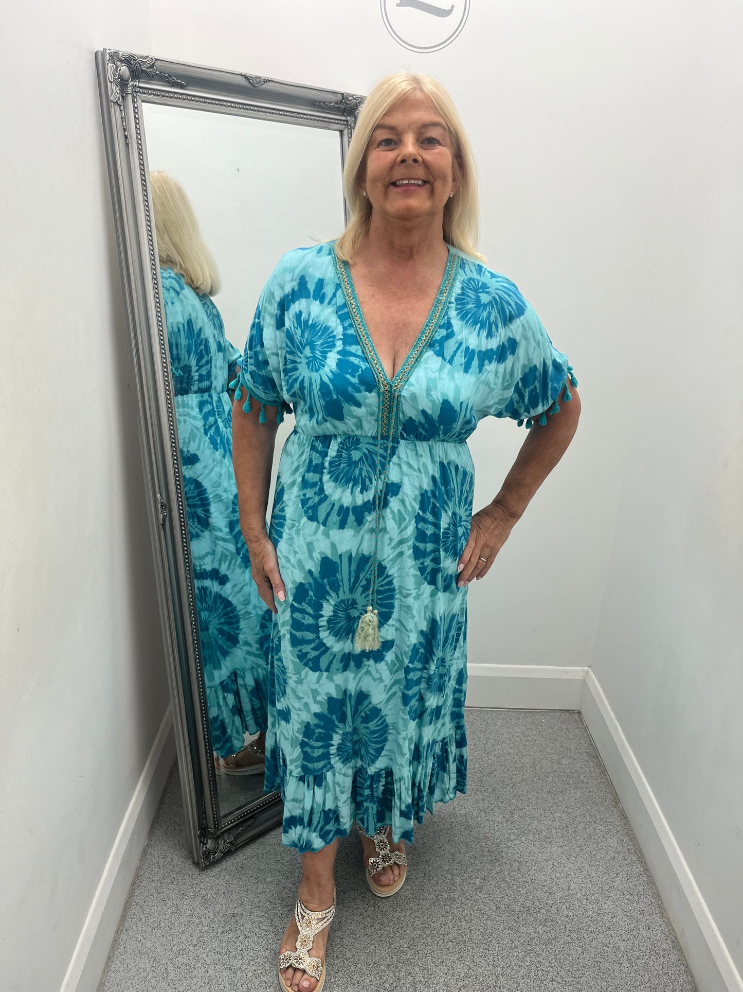 Tie Dye Tassel Dress