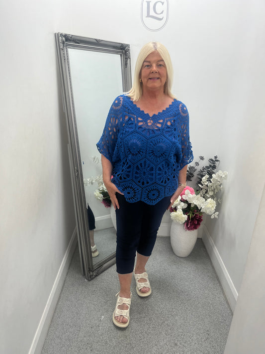 Tina Crotchet in royal blue