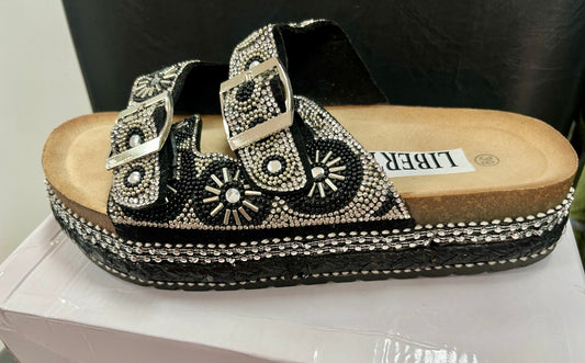 Black Embellished Sandal