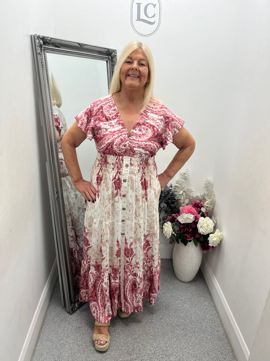 Border Print Maxi Dress in 3 colours