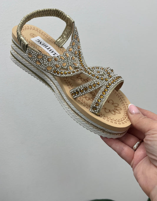 Gold Embellished Sandal