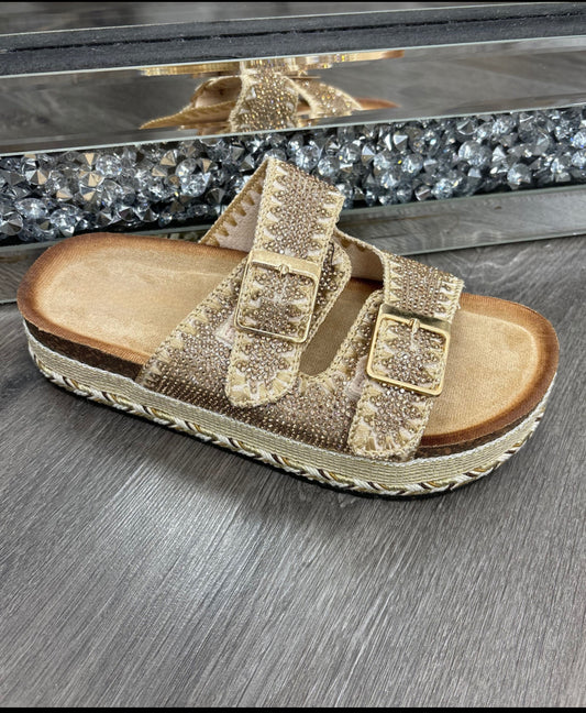 Gold Embellished Buckle Slider