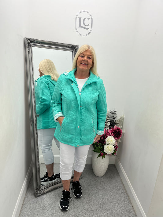 Hooded Stripe Detail Jacket in 3 colours