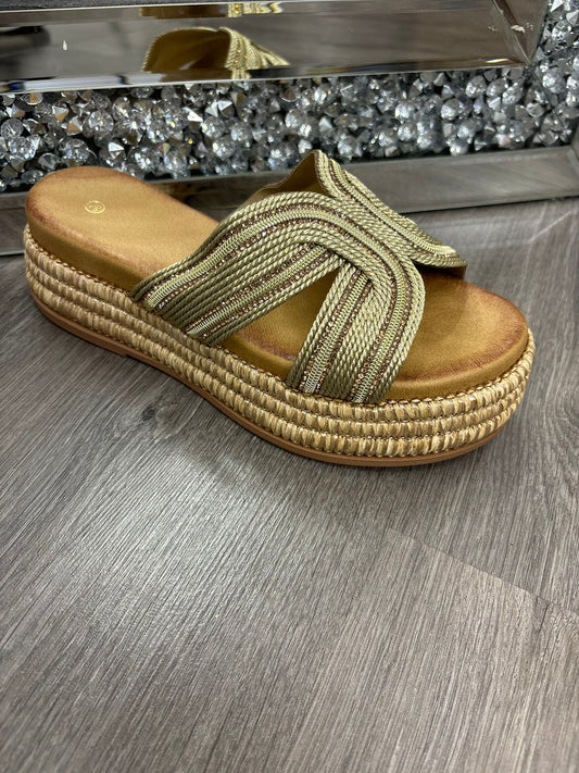 Gold embellished Wedge