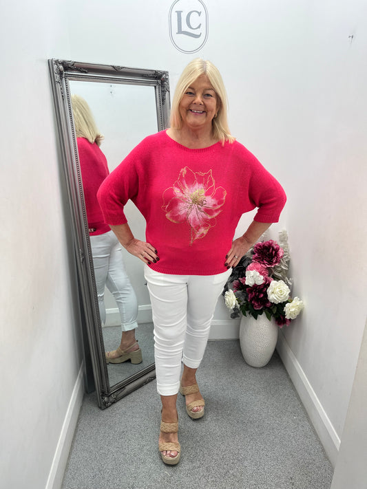 Linda Flower Print Jumper in 8 colours