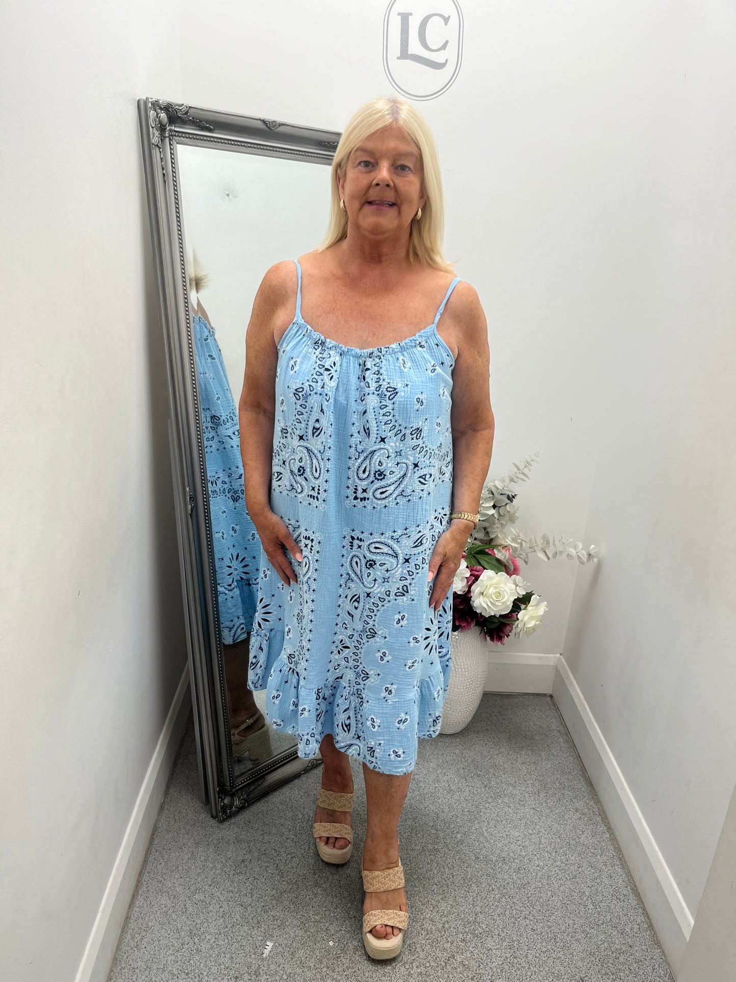 String Printed Dress