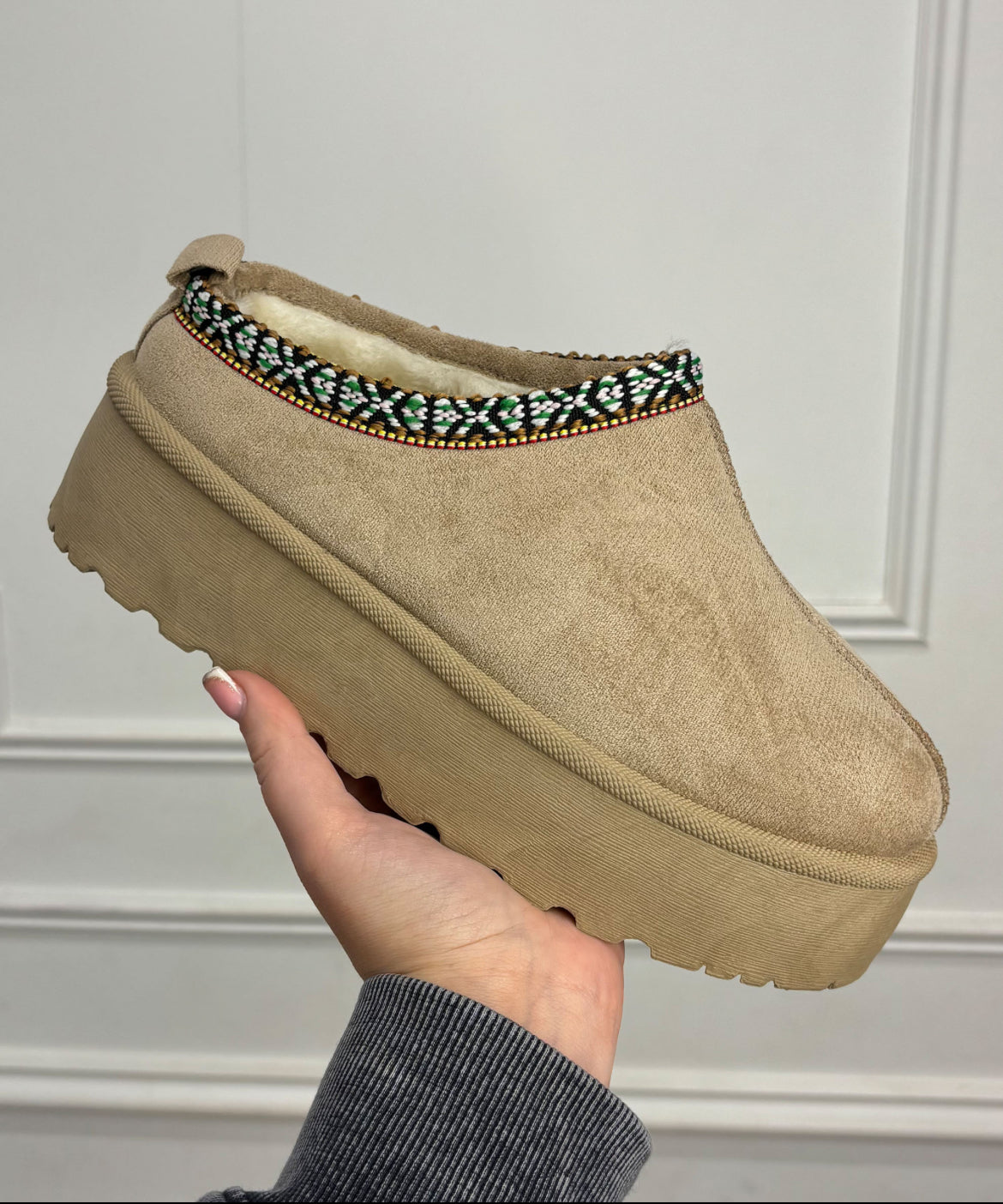 Faux Suede Platform Slider 4 colours