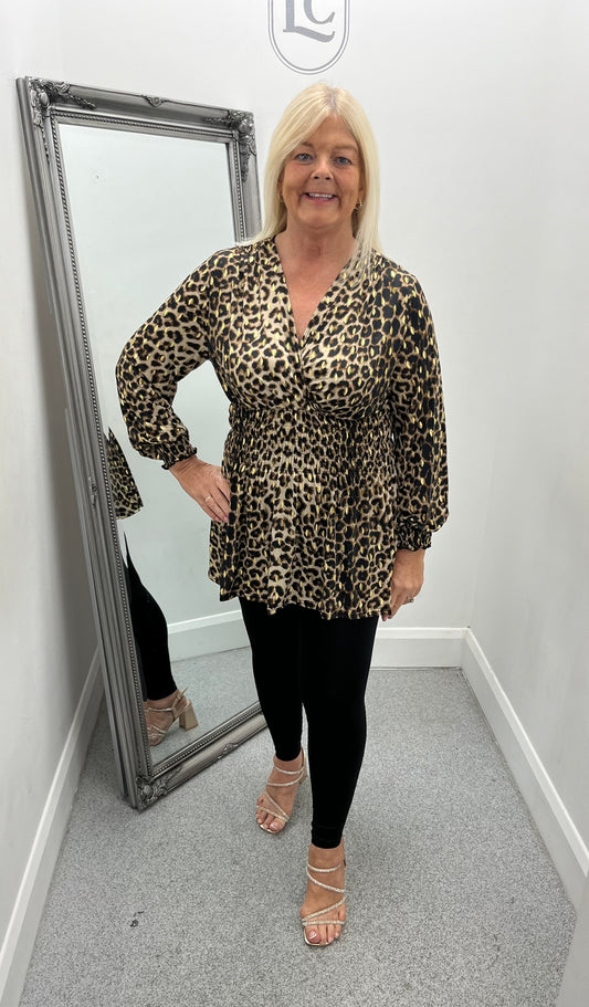 Animal Print Long Sleeve Top