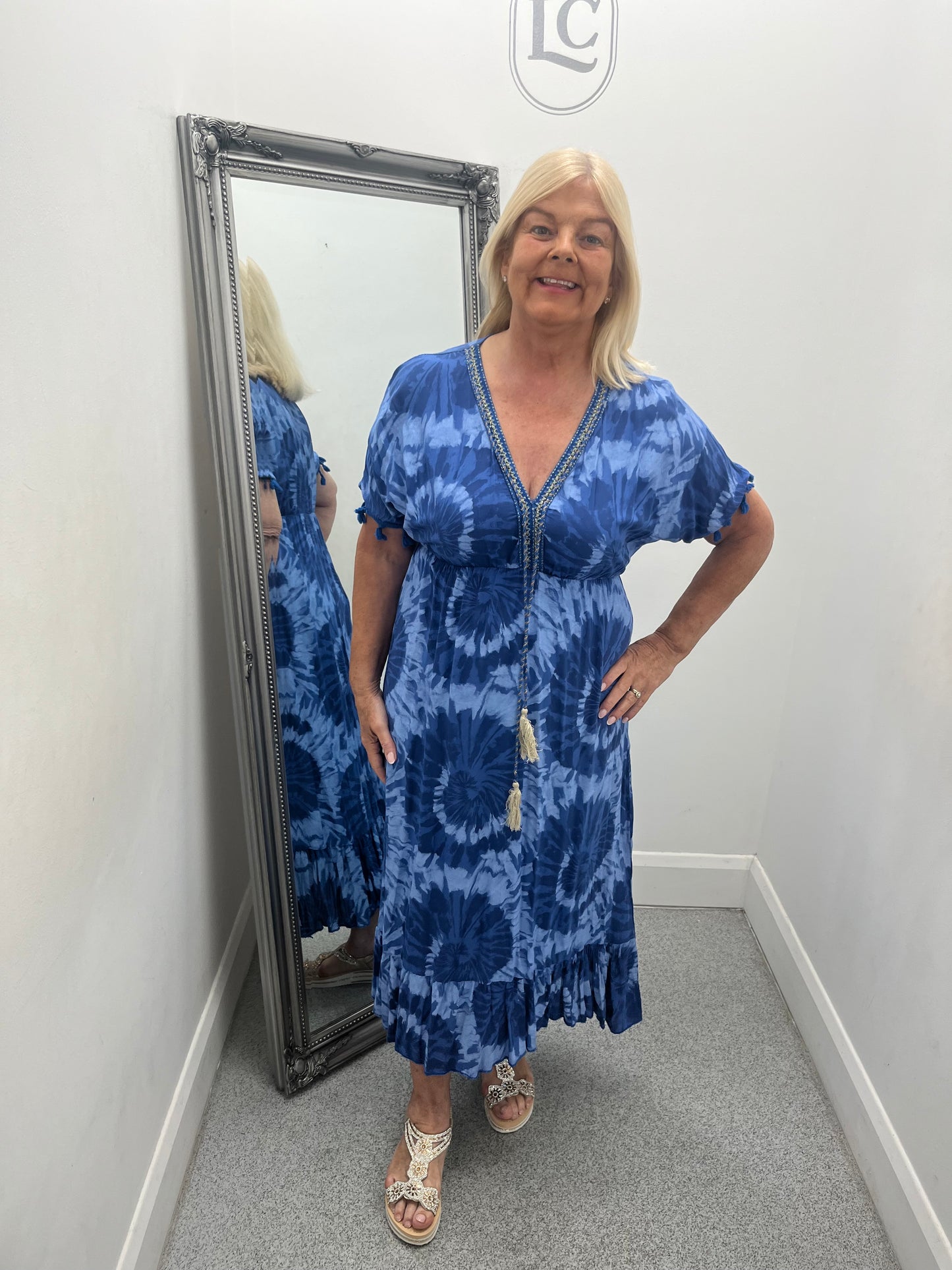 Tie Dye Tassel Dress
