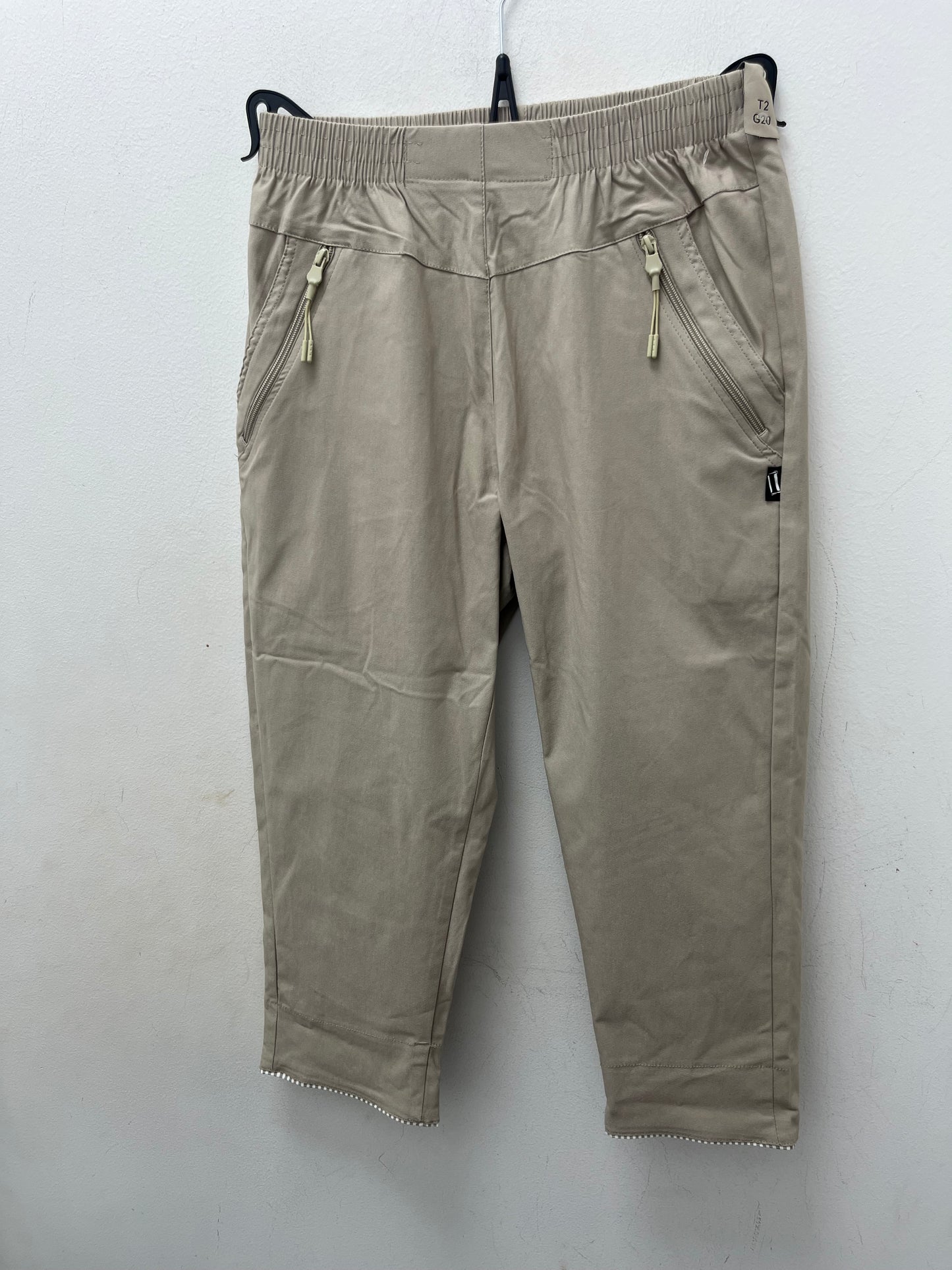 Stripe Turn Up Stretch 3/4 trousers
