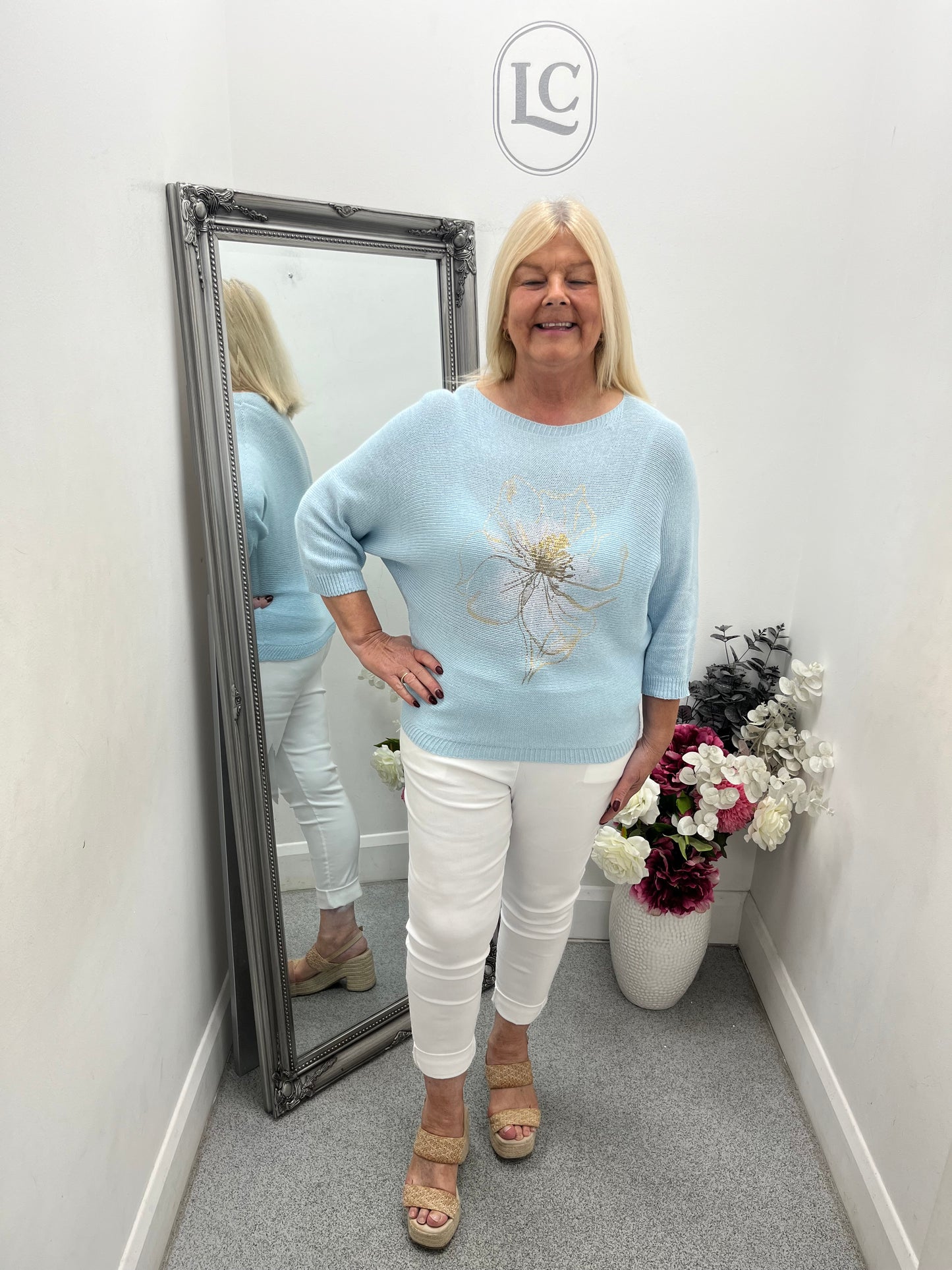 Linda Flower Print Jumper in 8 colours