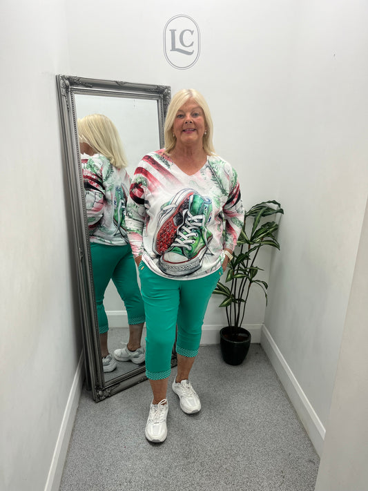 3/4 Trousers with printed Turn Up in 9 colours