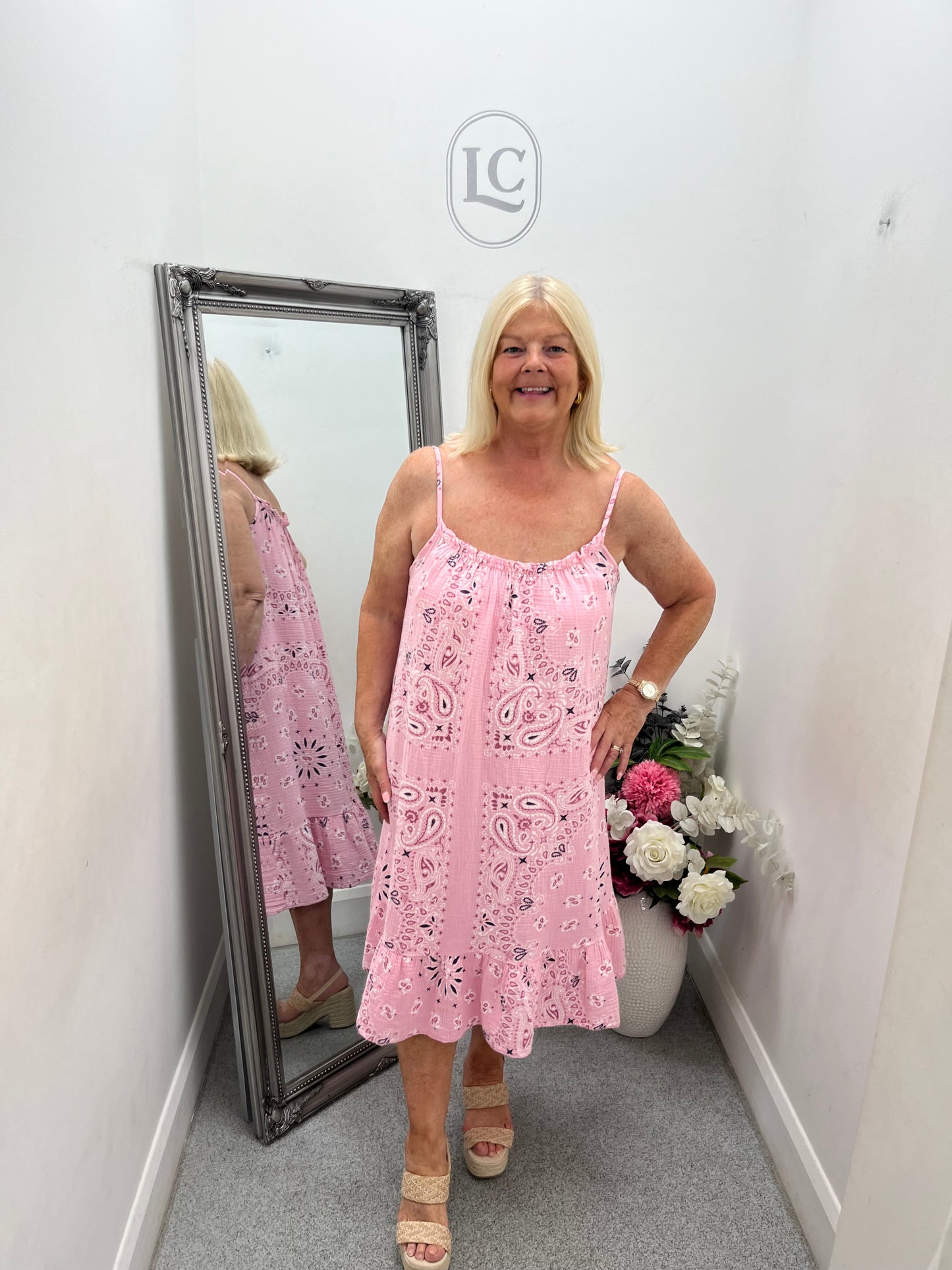 String Printed Dress