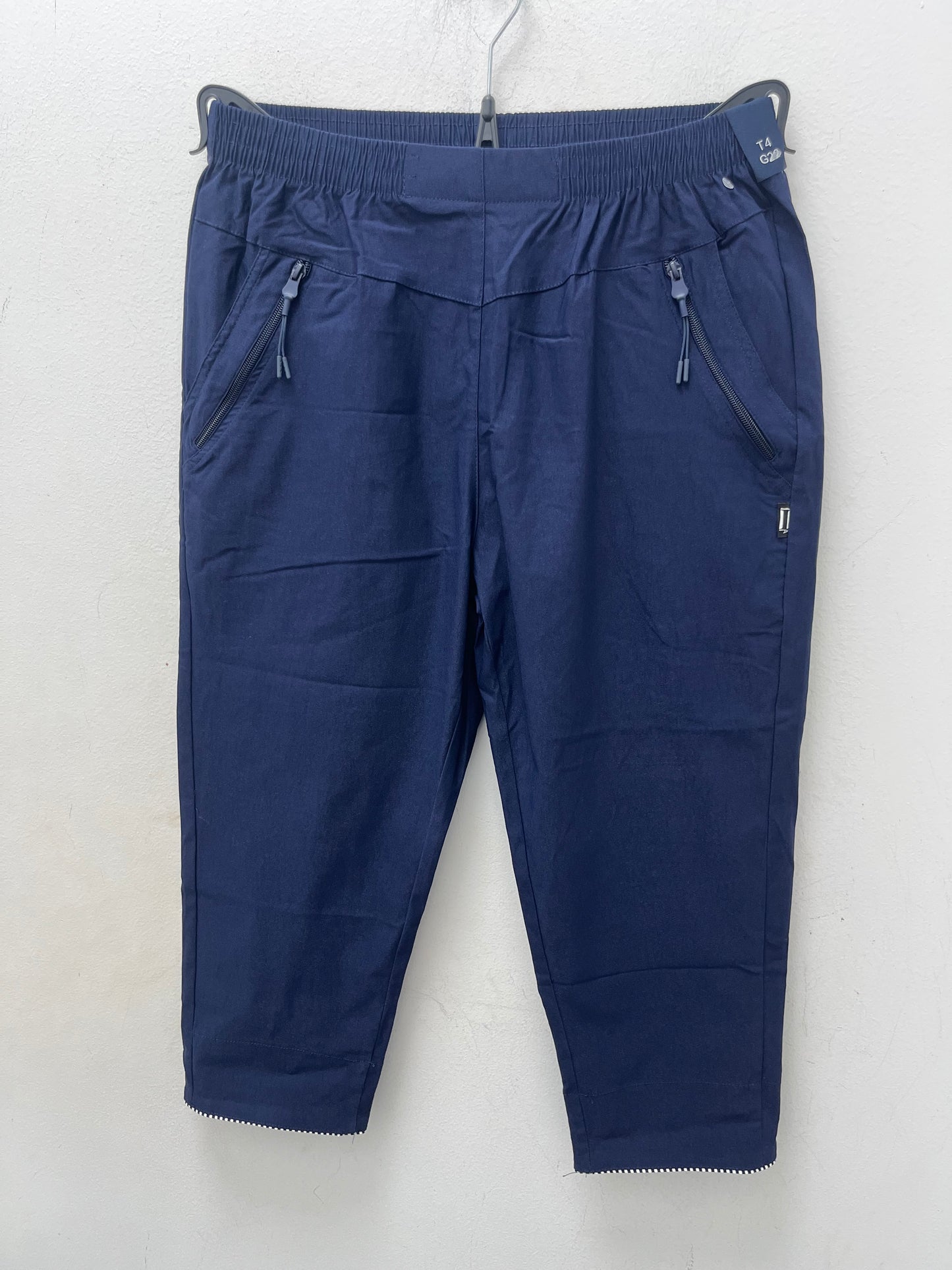 Stripe Turn Up Stretch 3/4 trousers