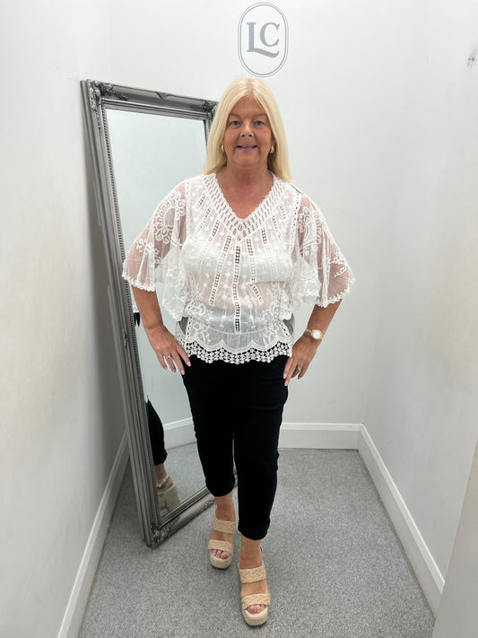 Gia White Lace Top