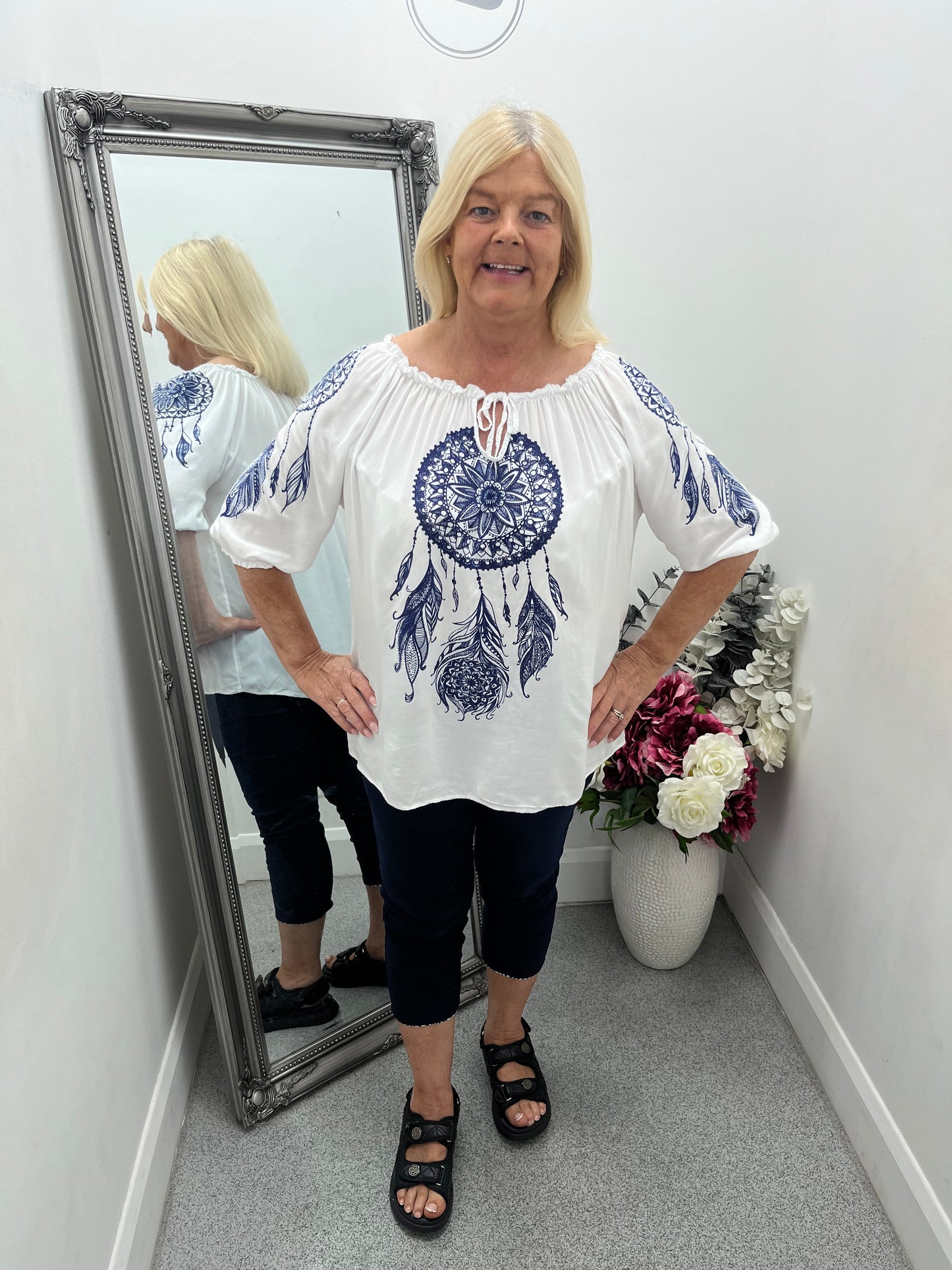 Bardot Embroidered Top