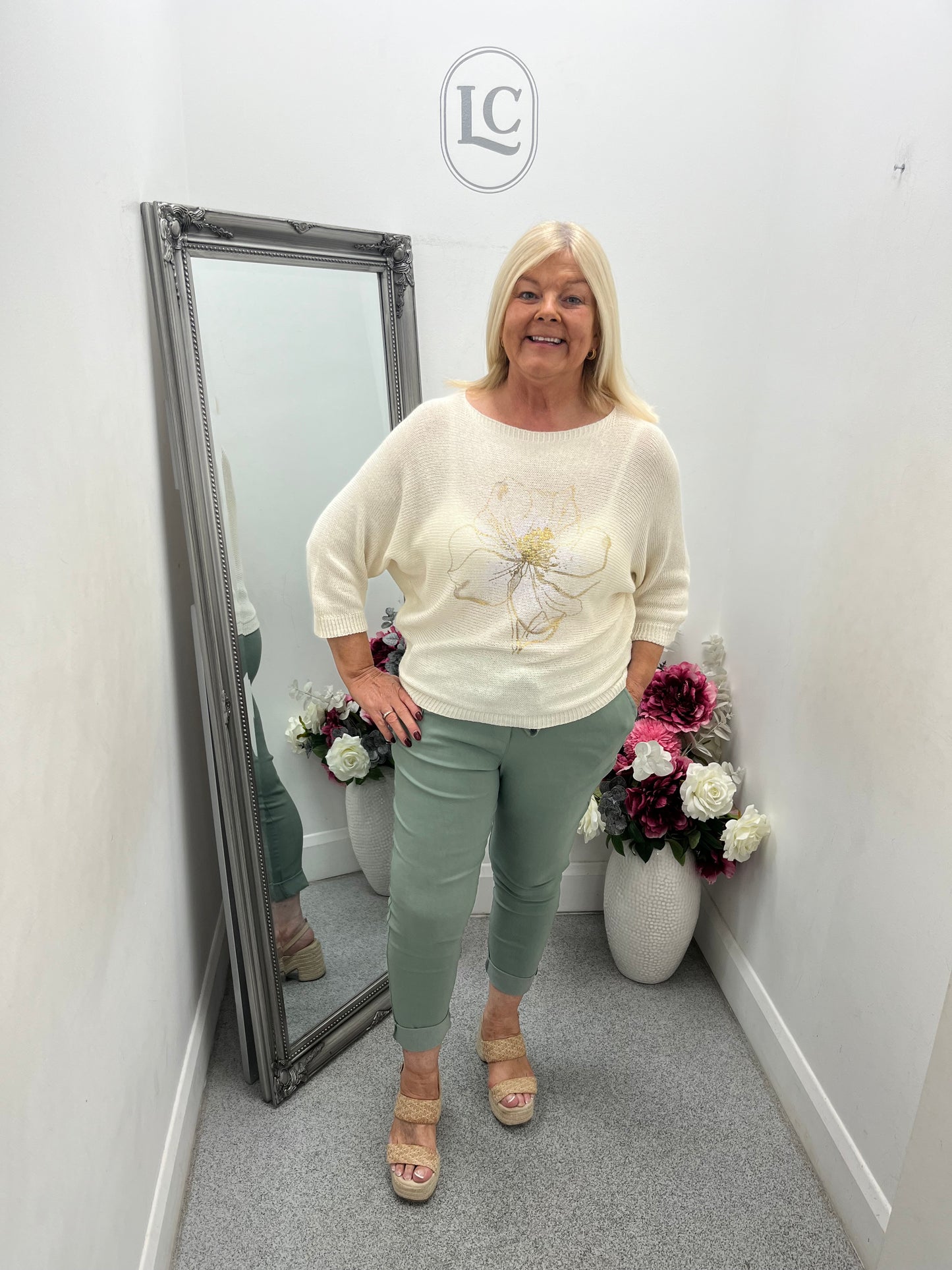 Linda Flower Print Jumper in 8 colours