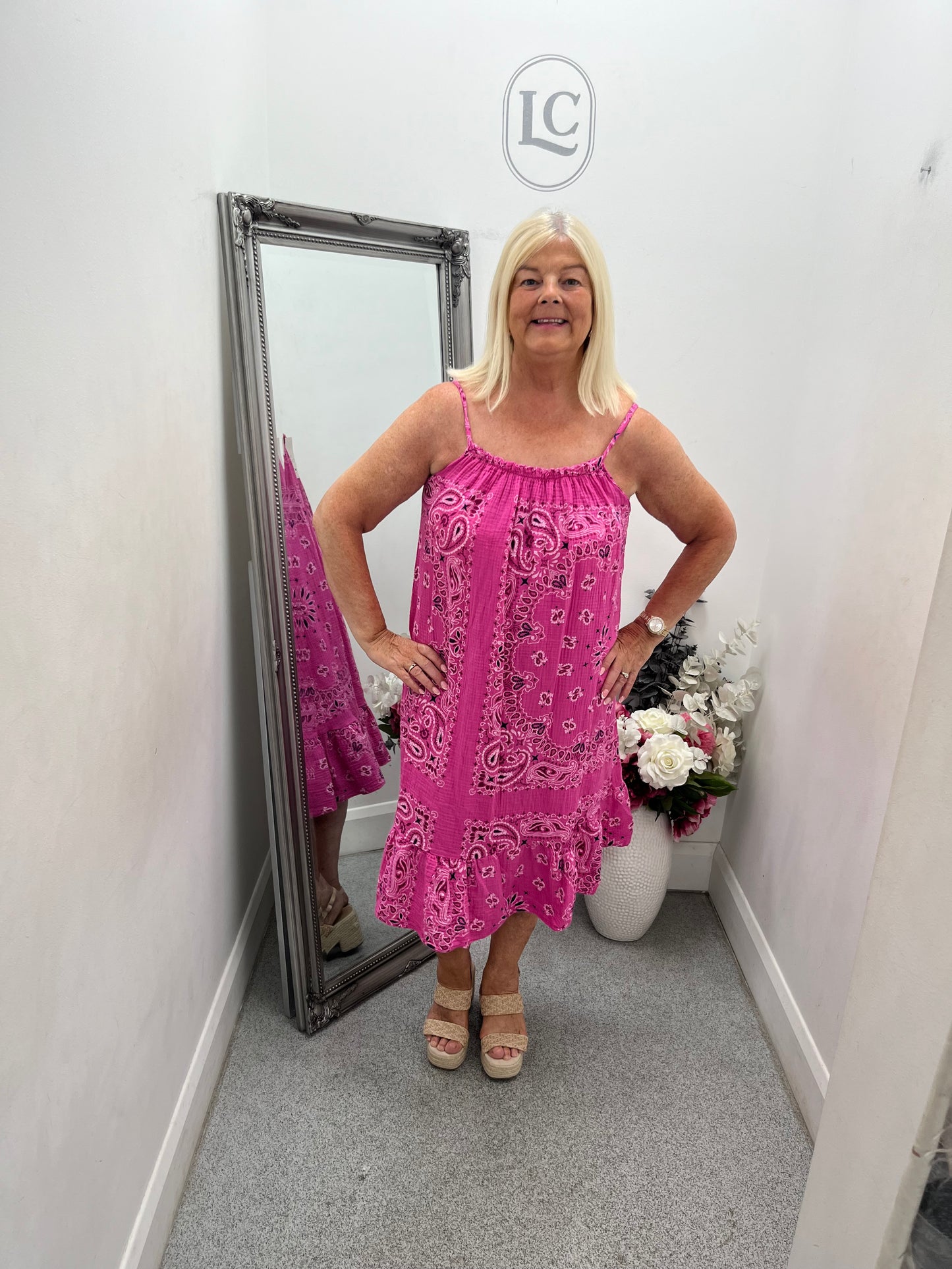 String Printed Dress