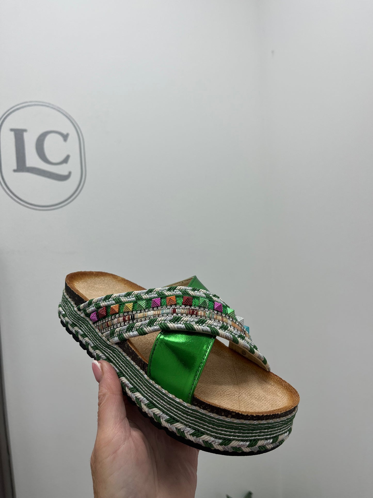 Emerald Criss Cross Sandal