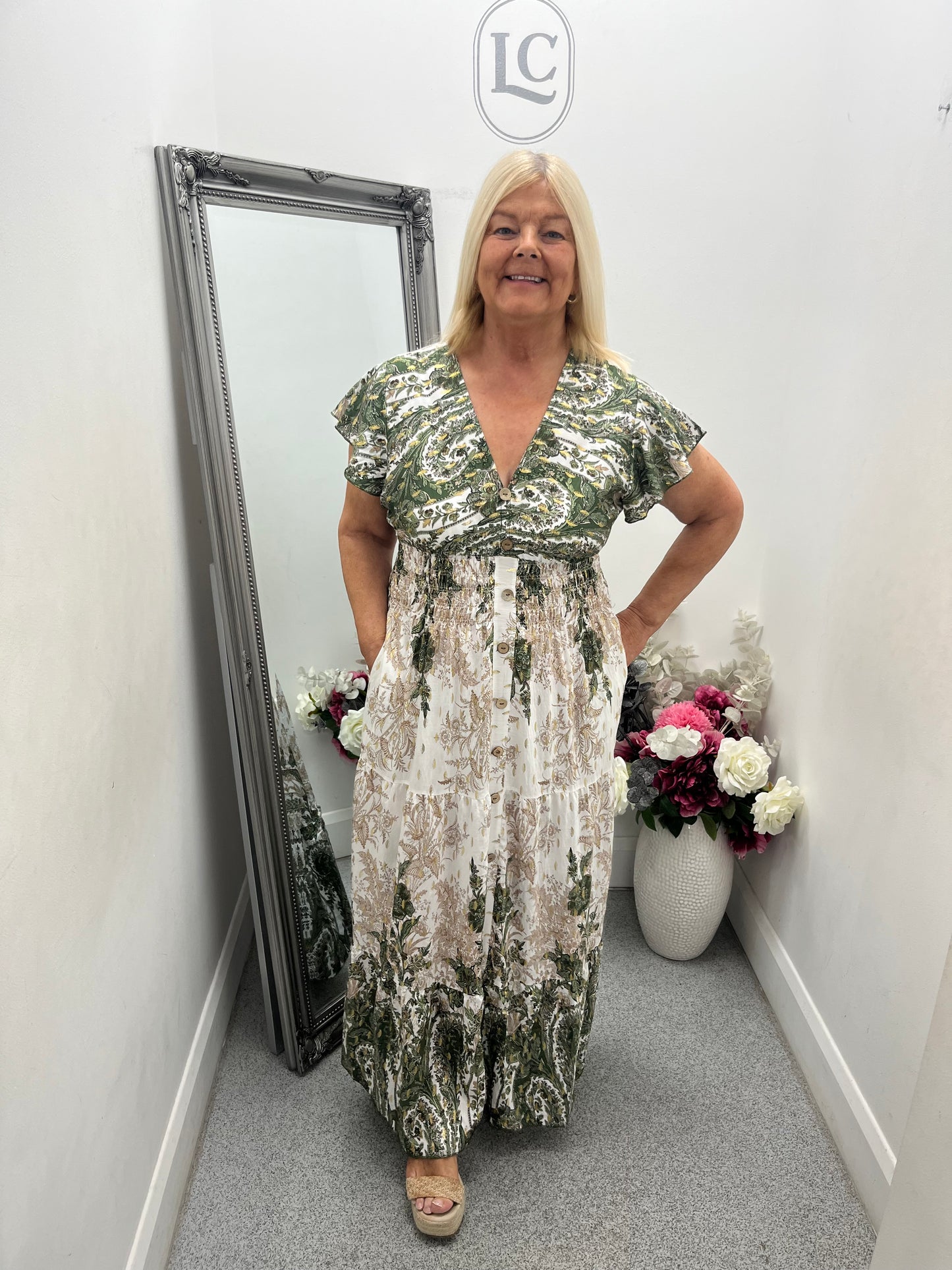 Border Print Maxi Dress in 3 colours