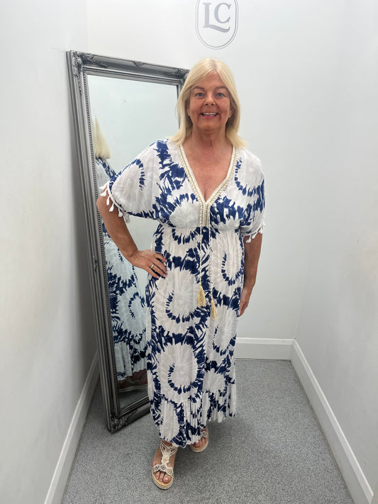 Tie Dye Tassel Dress