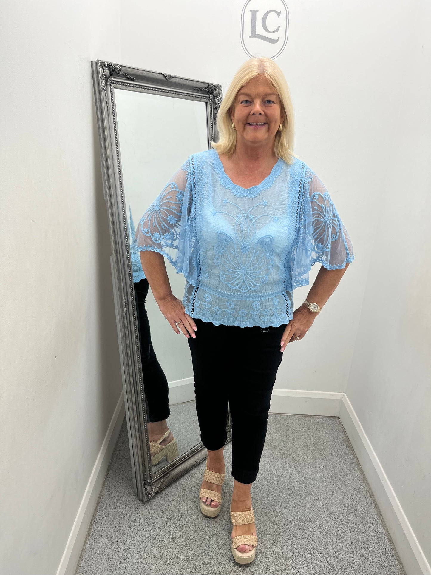 Gia Blue Lace Top