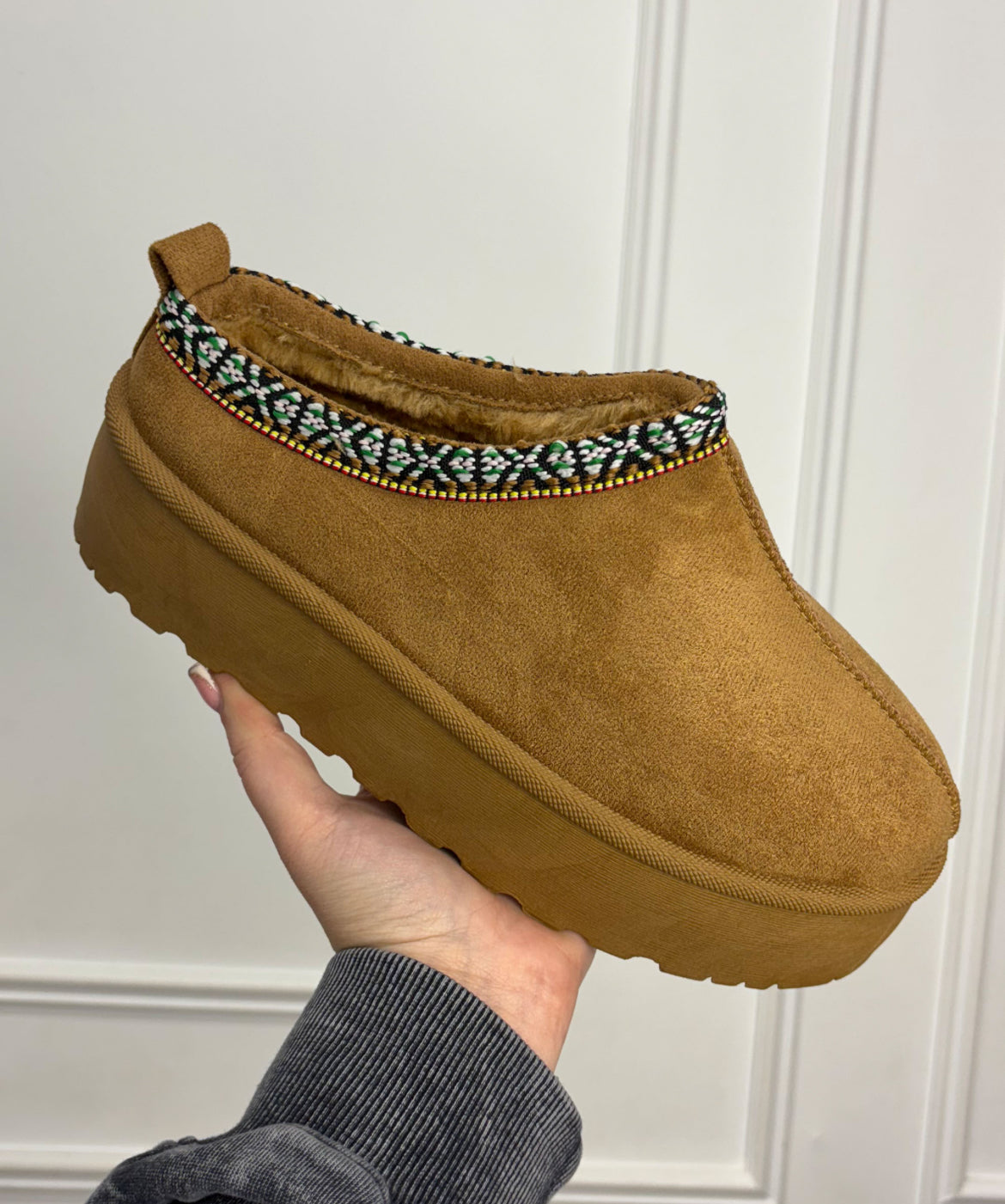 Faux Suede Platform Slider 4 colours