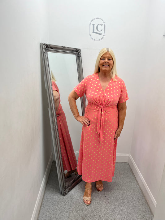 Polka Dot Knot Front Dress in 5 colours