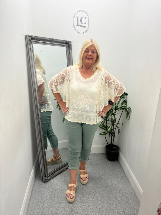 Lace Sleeve Top in 3 colours