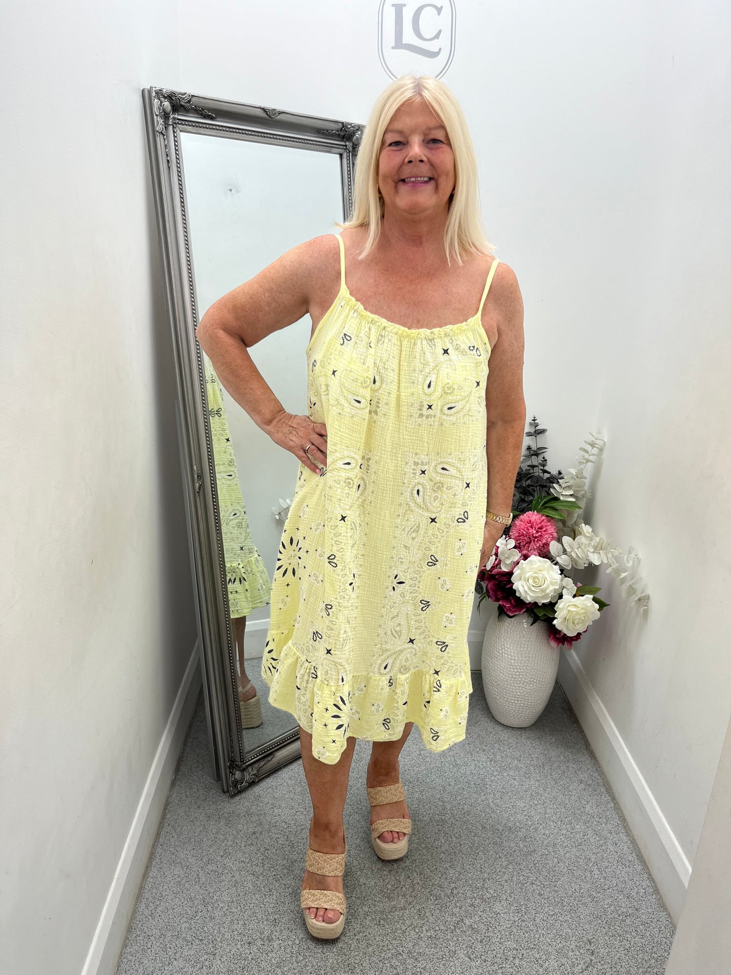 String Printed Dress