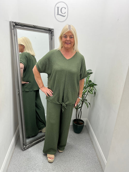 Alva Knot Front Top and Trousers Co Ord