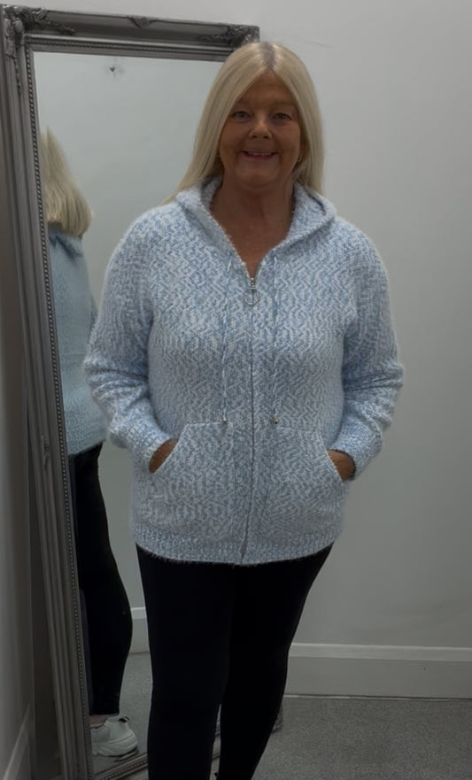Hooded Zip Front Cardigan