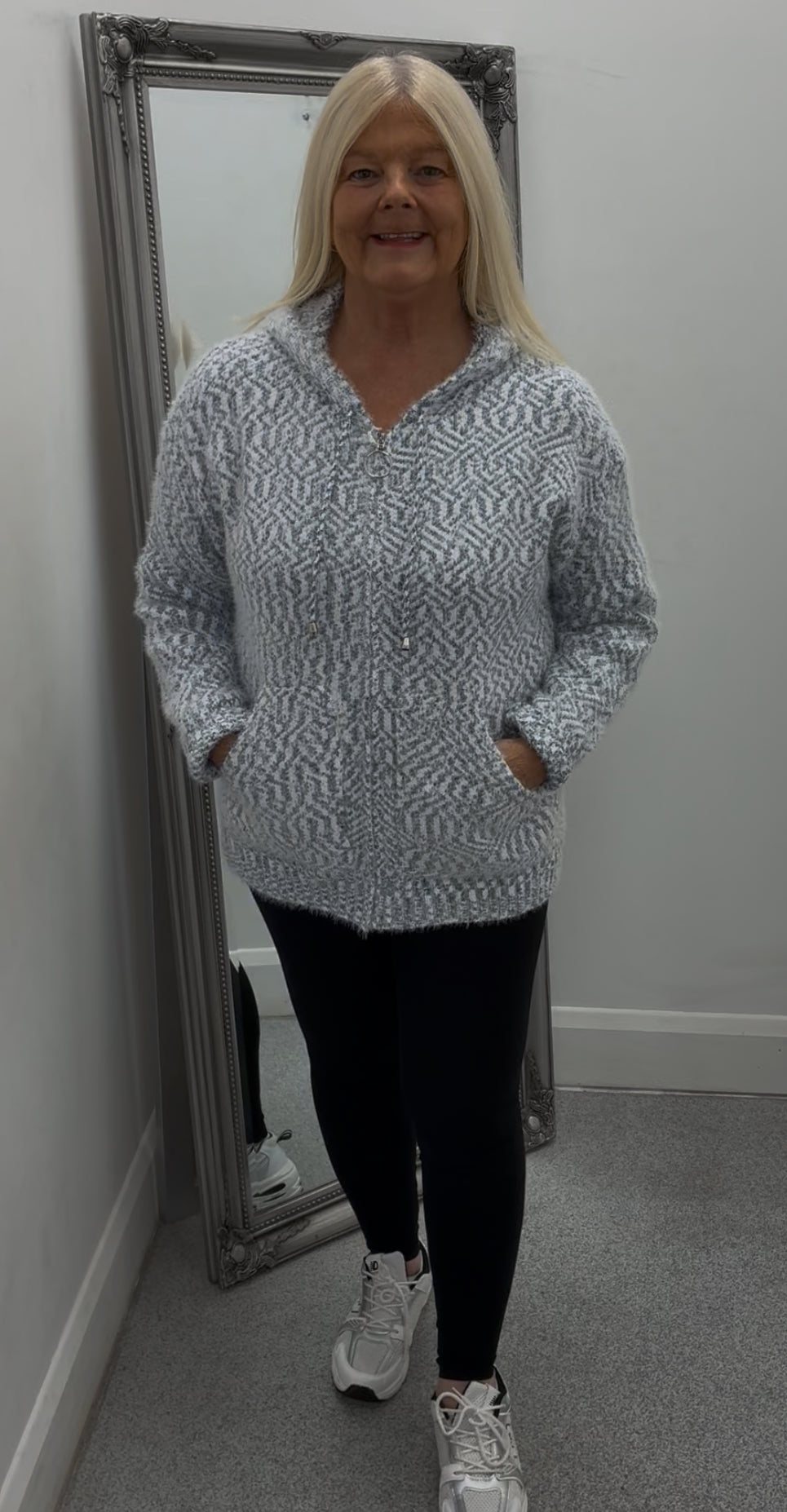 Hooded Zip Front Cardigan