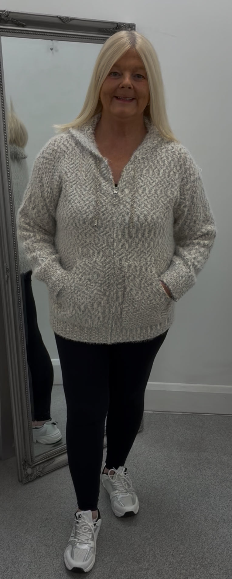 Hooded Zip Front Cardigan