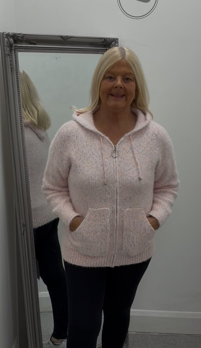 Hooded Zip Front Cardigan